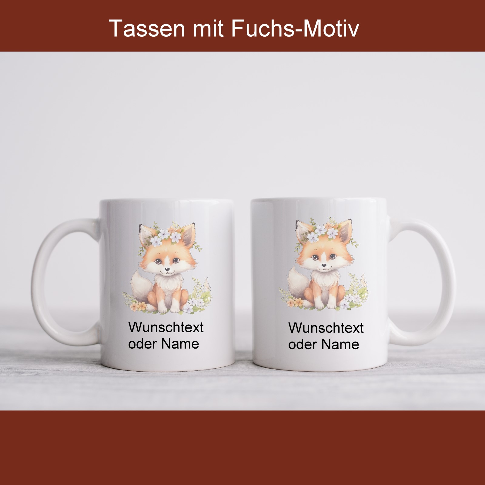 11 oz Tasse mit Fuchs Motiv